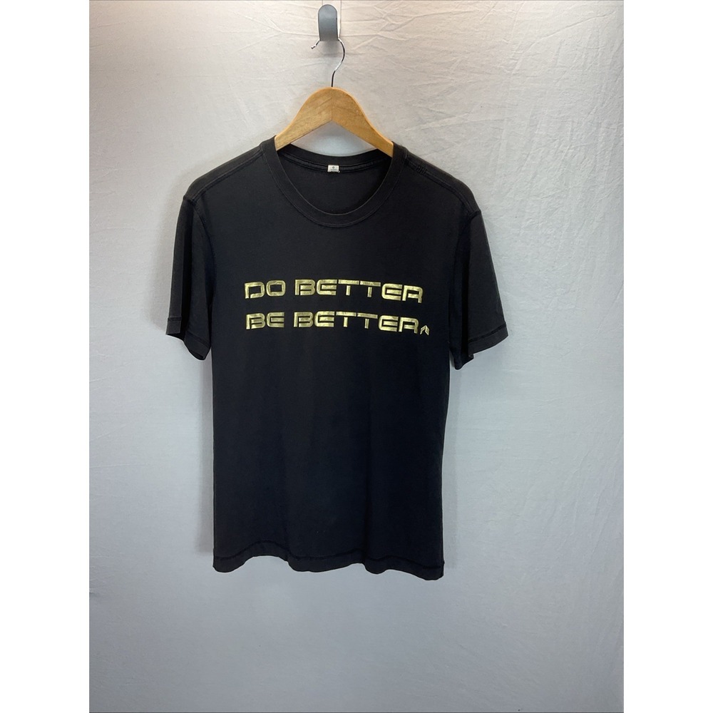 Lululemon Men's‎ Black Crew Neck  T-Shirt Size S Custom Do Better Nursing Back
